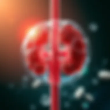 Visual Representation of Kidney Stone Development Illustration showing the formation of kidney stones