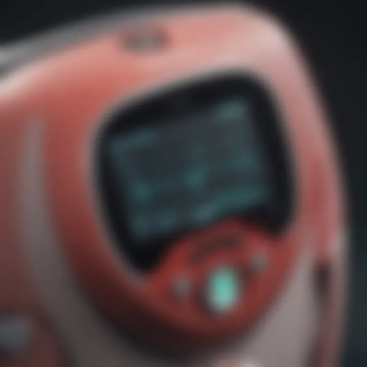 A close-up view of a fetal heart rate doppler showcasing its modern design and technology.