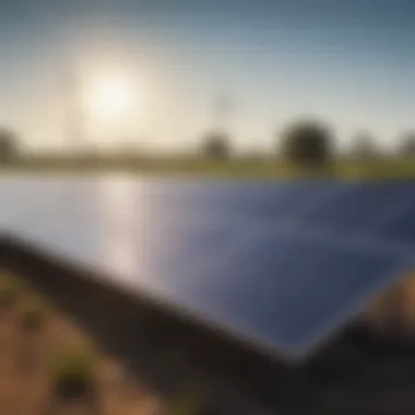 Solar panels in a field symbolizing renewable energy future