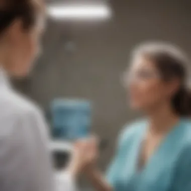 Illustration of a healthcare professional discussing treatment options with a patient, emphasizing personalized care.