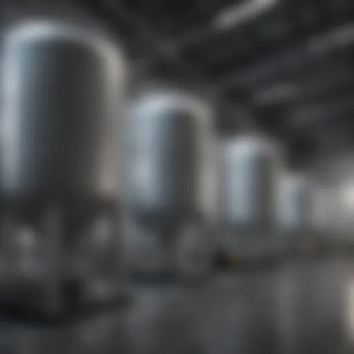 Glycerol production facility showing large storage tanks