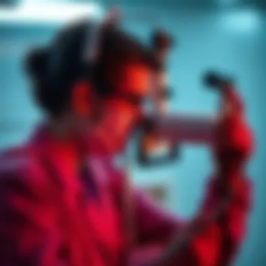 Healthcare professional conducting mobile eye test