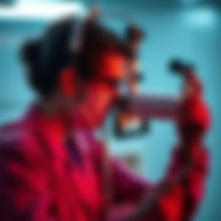 Healthcare professional conducting mobile eye test