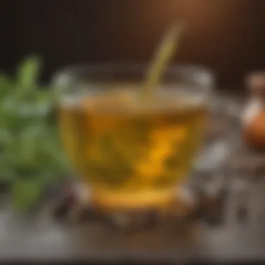 Infusion of Healing Herbs Close-up of a herbal tea infused with anti-inflammatory ingredients.
