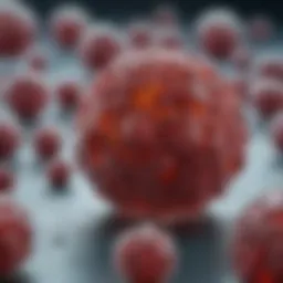 Microscopic view of cold agglutinins in blood