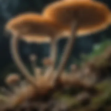 Diverse fungi types under a microscope