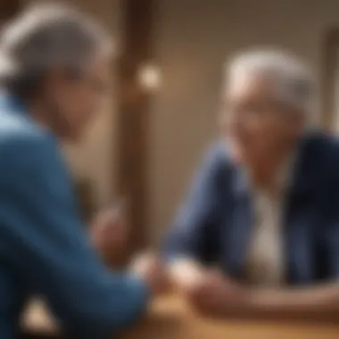 Healthcare professional discussing vaccines with an elderly individual