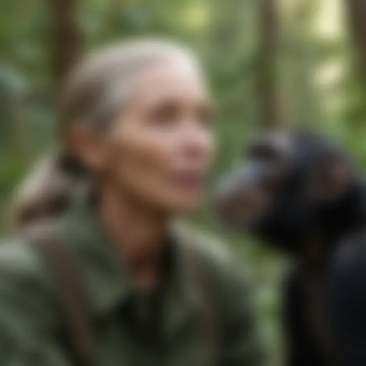 Jane Goodall advocating for wildlife conservation