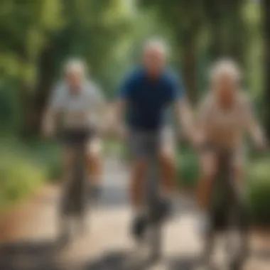 Active Lifestyle for Seniors Elderly couple engaging in healthy lifestyle activities