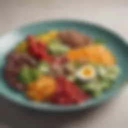 Colorful plate of healthy foods rich in nutrients