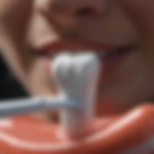 Close-up of medicated toothpaste on a toothbrush