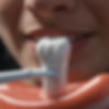 Medicated Toothpaste Application Close-up of medicated toothpaste on a toothbrush