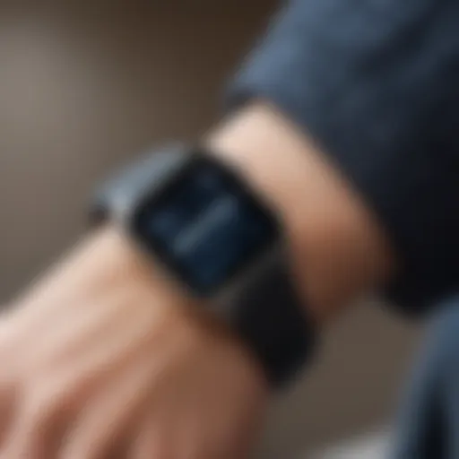 A close-up of a smartwatch displaying mental health metrics