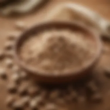 The Essence of Mucuna Pruriens Seed Powder Close-up of Mucuna pruriens seed powder in a bowl