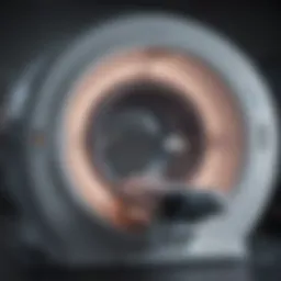 Open PET scan machine in a clinical setting