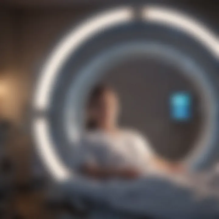 Patient relaxed during an open PET scan procedure