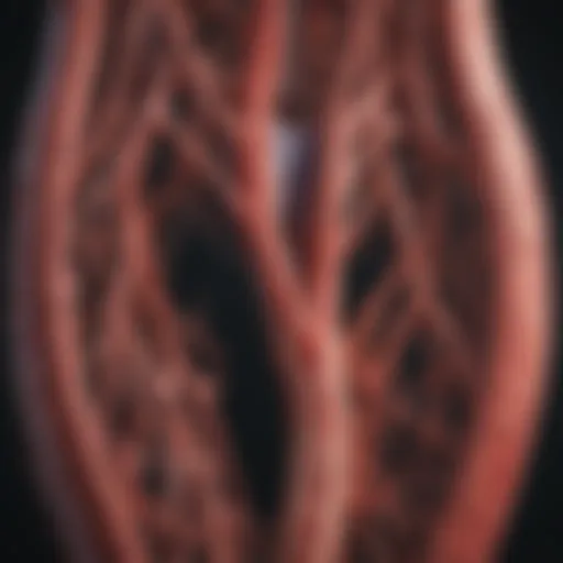 Illustration of narrowed arteries in peripheral artery disease