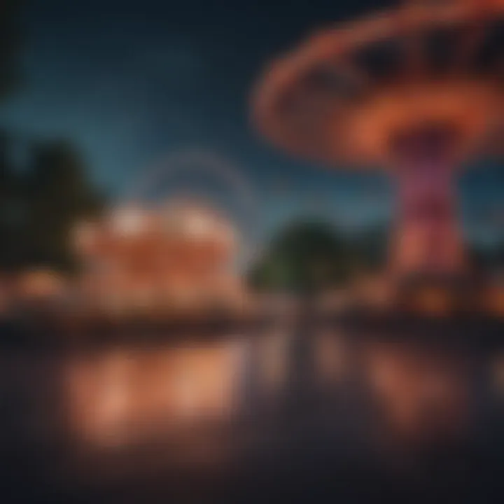 Night view of Prater Willi illuminated with colorful lights