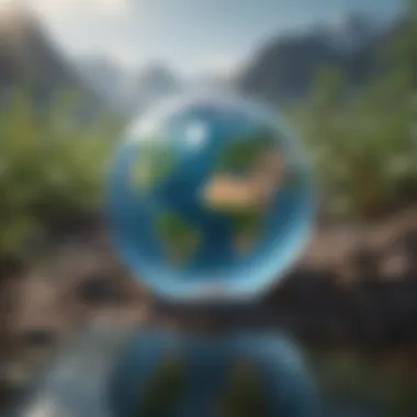 Rising Global Temperatures and Ecosystem Impacts Illustration depicting rising global temperatures and its impact on ecosystems