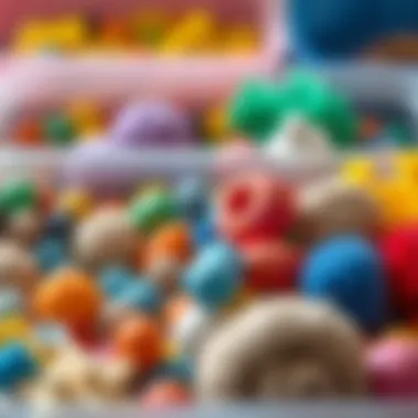 Colorful sensory bins filled with various textured materials for tactile engagement.