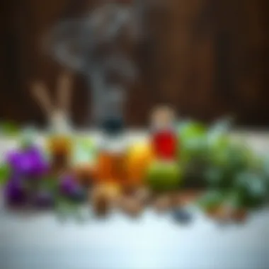 Aromatic Exploration An arrangement of fragrant herbs and essential oils for olfactory exploration.
