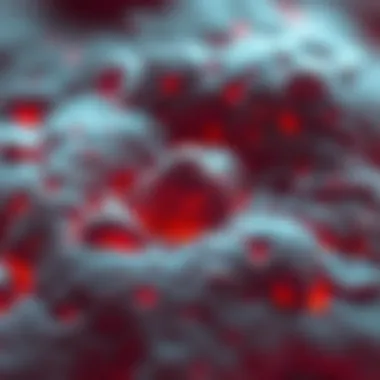 Microscopic view of skin cells regenerating post-radiation