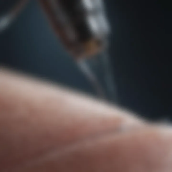 Close-up of biopsy needle