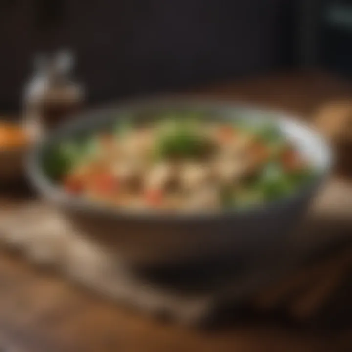A colorful bowl of salad featuring tofu and soybeans