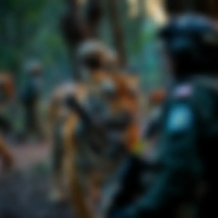 Anti-poaching patrols securing a wildlife sanctuary