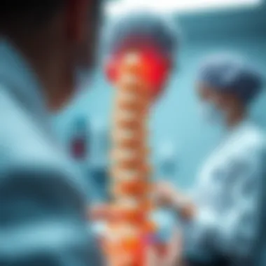 Visual representation of different treatment options for spinal bone cancer