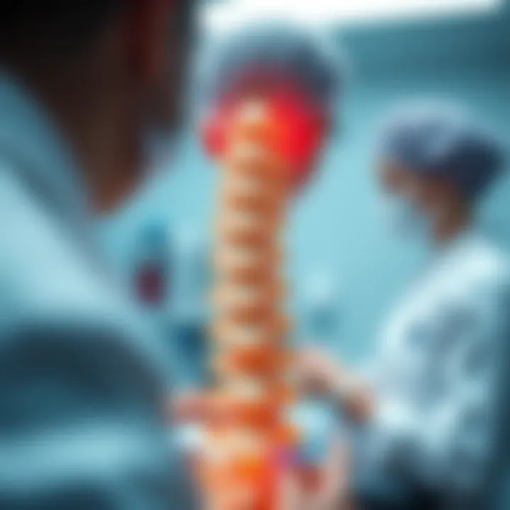 Visual representation of different treatment options for spinal bone cancer