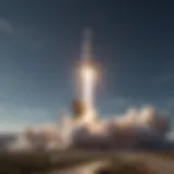 A SpaceX rocket launching into the sky