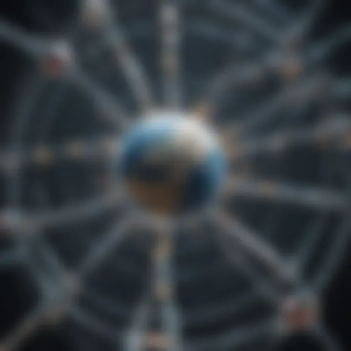 An abstract representation of interconnected global health systems.