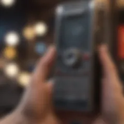 A vintage mobile phone with a basic camera