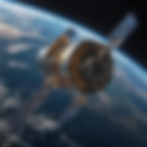 A cluster of advanced satellites orbiting Earth, showcasing modern technology.