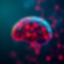 Brain with highlighted areas affected by trauma