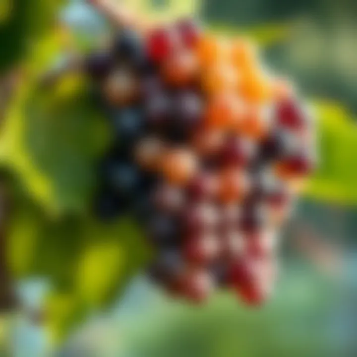 Nature's Bounty: Grapes A cluster of grapes showcasing the variety of colors and types