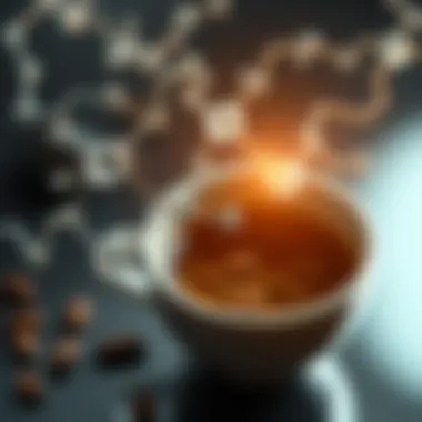 Biochemical Interactions: Coffee and Brown Fat Visual depiction of biochemical pathways linking coffee consumption to brown fat activation