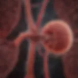 Diagram illustrating the link between kidney cancer and hypertension