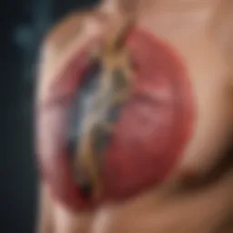 Illustration depicting the biological impact of smoking on cardiovascular health