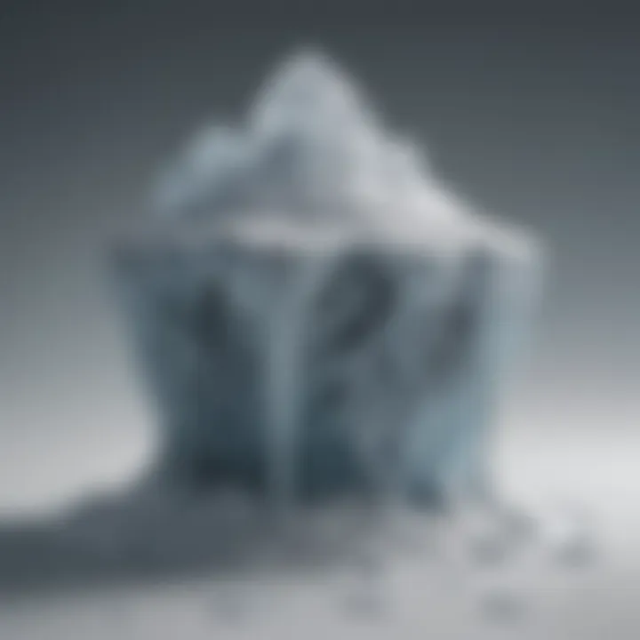 Graph depicting accelerated ice cap melting over recent years