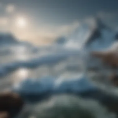 Rising Sea Levels Visual representation of rising sea levels due to ice cap melting