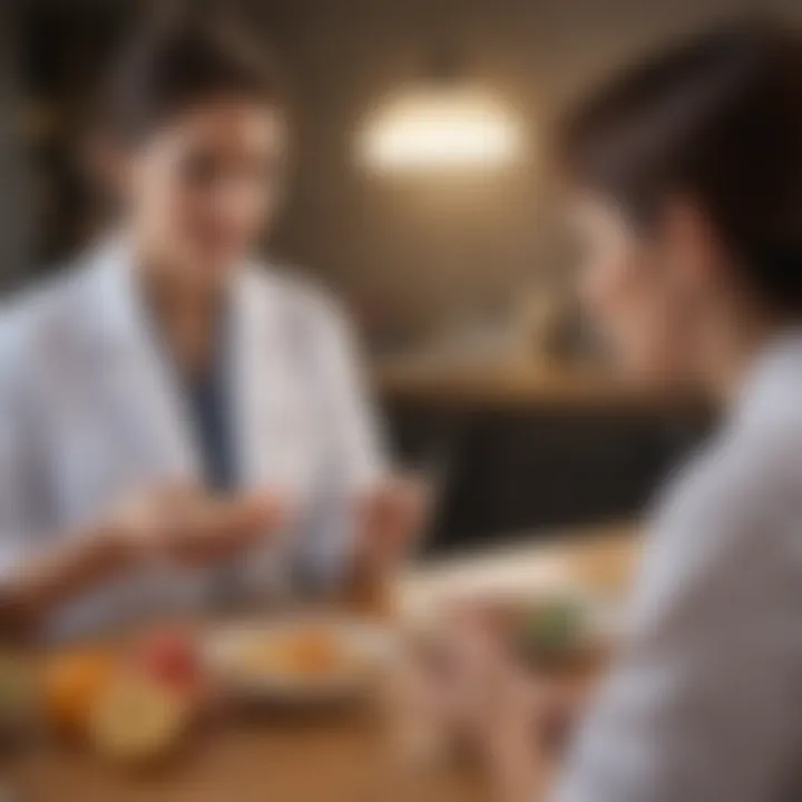 A nutritionist engaging with a client to discuss personalized dietary plans.