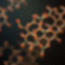 Illustration depicting the molecular structure of glutaraldehyde and its crosslinking capability.