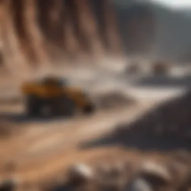 Lithium Ore Extraction in Natural Environments Lithium ore extraction site showing natural landscape