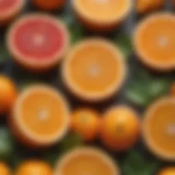A vibrant display of citrus fruits rich in vitamin C