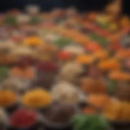 A vibrant spread of ultra dietary foods showcasing fresh ingredients and colorful options.