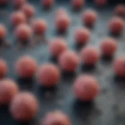 Microscopic view of thymic adenocarcinoma cells highlighting their aggressive nature.