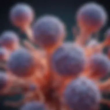 Thyrotropin Antibody Interaction with Thyroid Cells Illustration depicting the interaction between thyrotropin antibodies and thyroid cells.