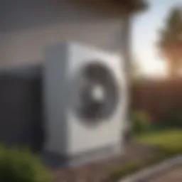 A modern heat pump system installed outside a residential building